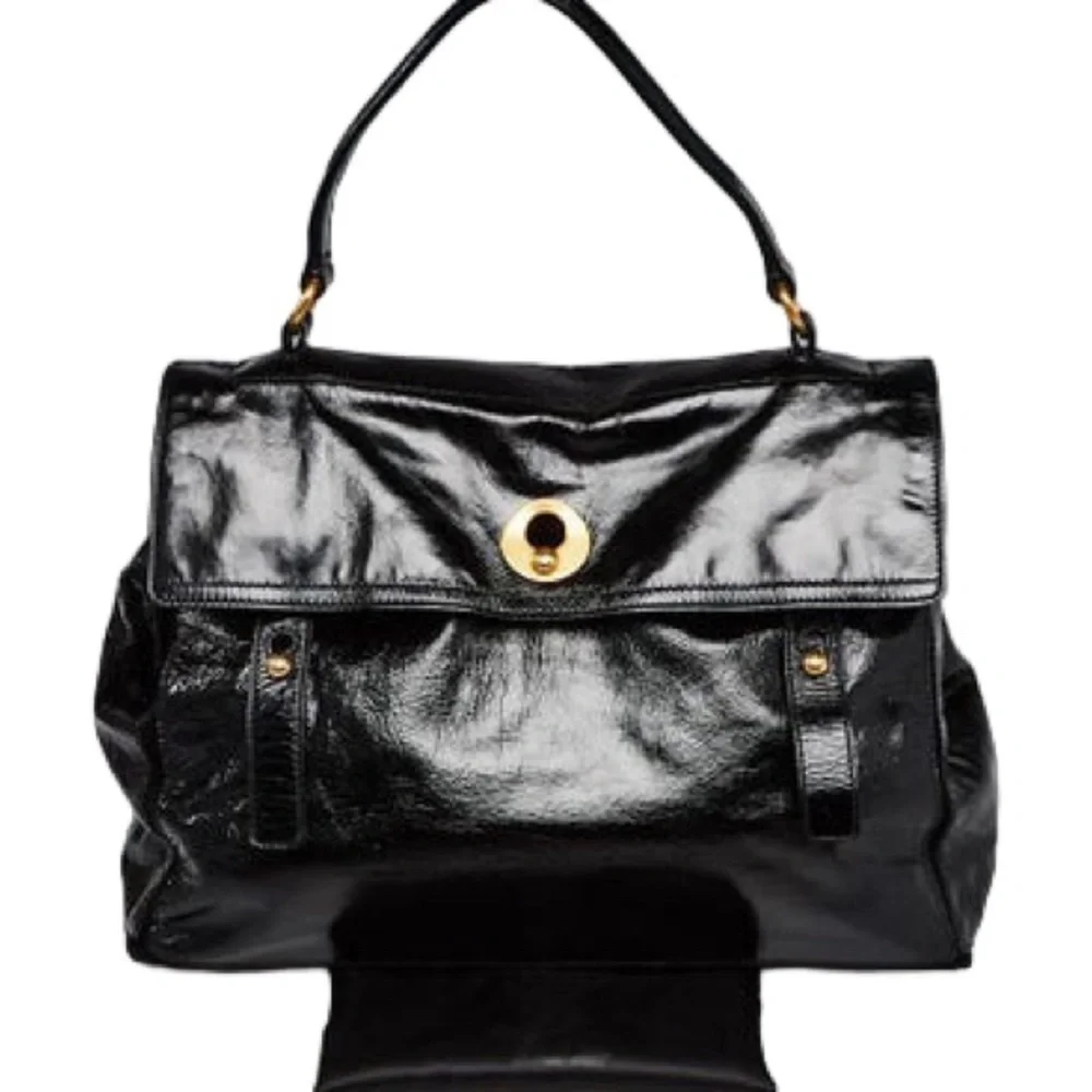 YVES SAINT LAURENT
Black Patent Leather/Suede Muse Two Bag - Picture 1 of 16